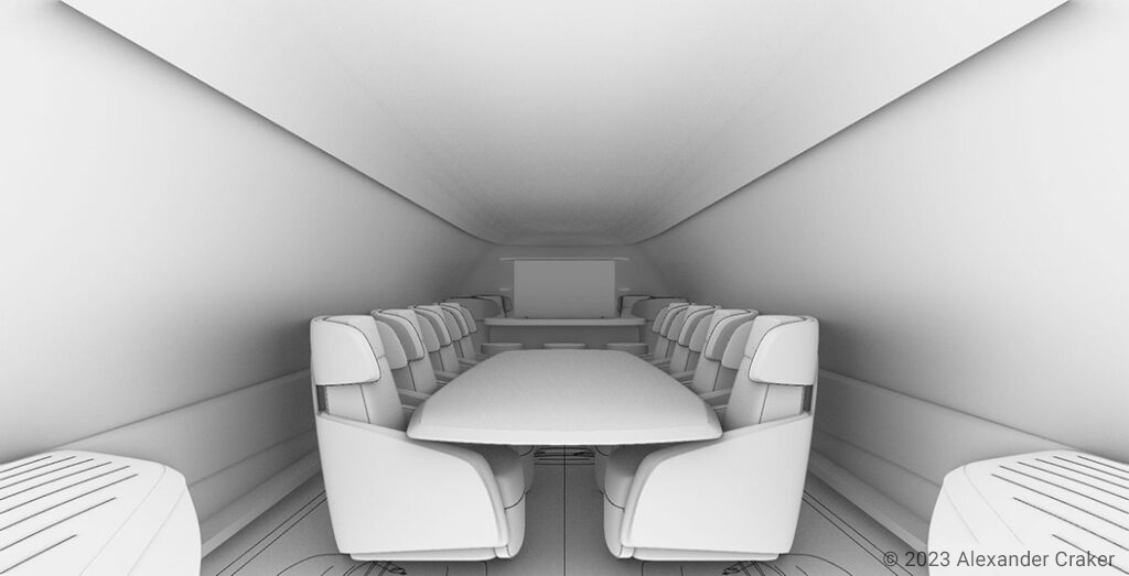 dining on a private jet