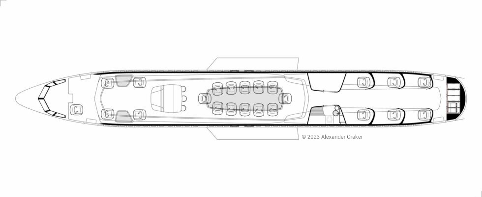 private jet desing plan for seating